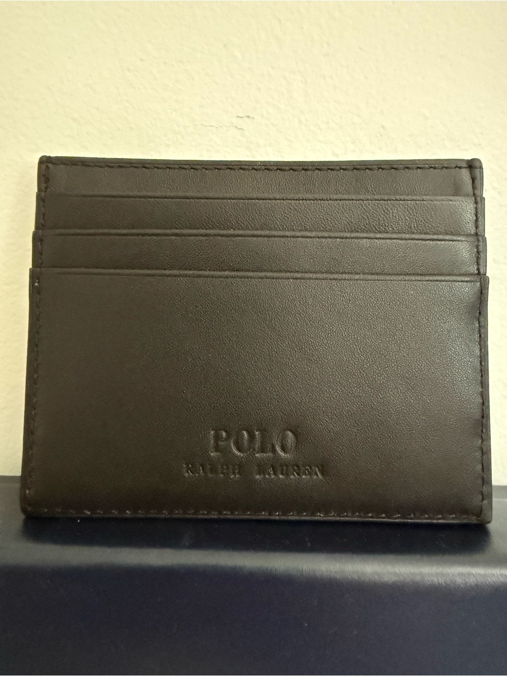 Polo Ralph Lauren Embroidered Ski Bear Leather Card Holder Black NWT OS - Picture 15 of 17